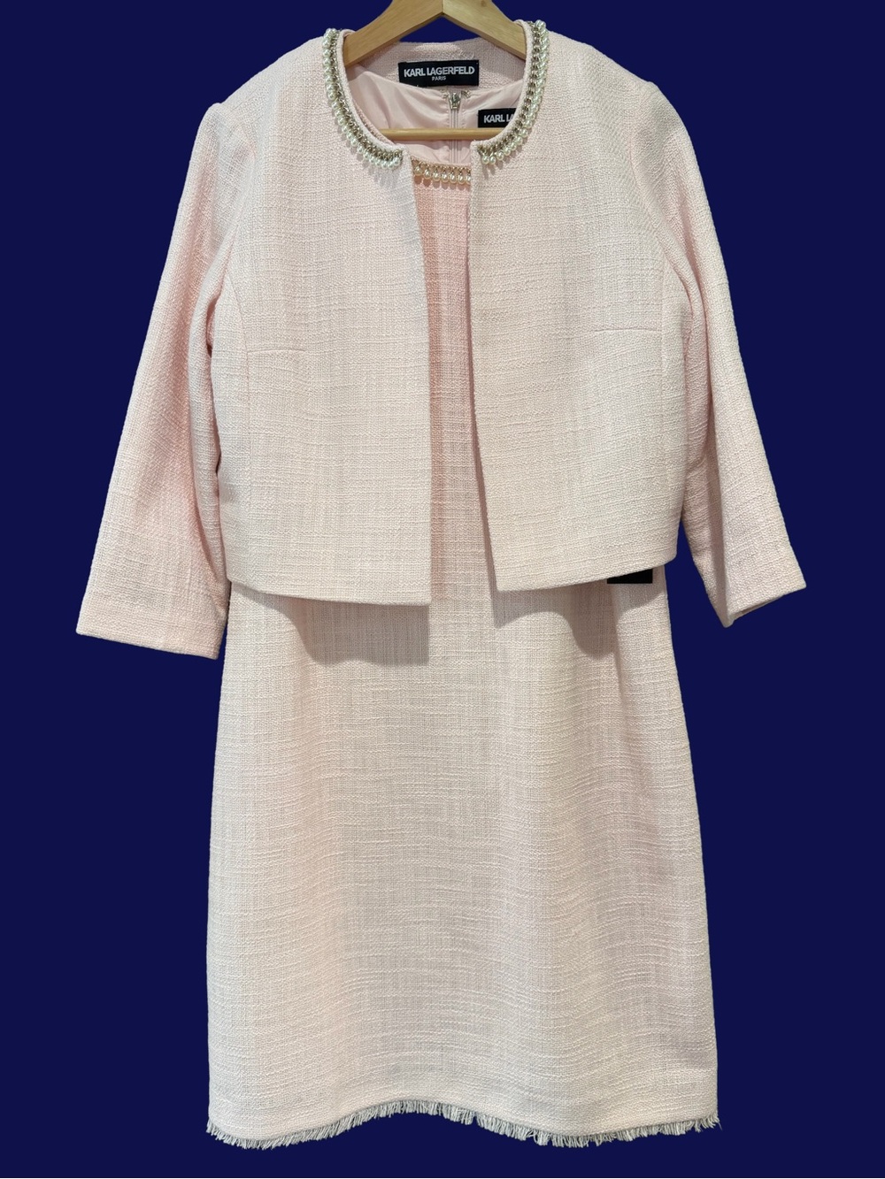 Karl Lagerfeld Light pink dress and cropped jacket